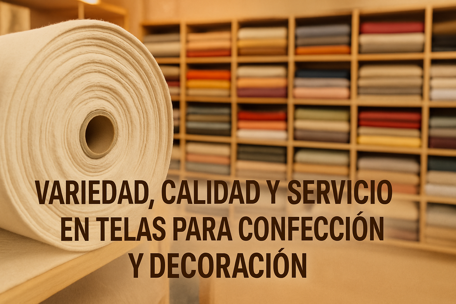 Modista eligiendo manta por rollo para un proyecto de confección